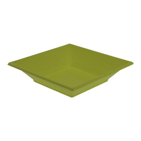 Piatto Plastica Fondo Quadrato Pistacchio 17cm (5 Pezzi)