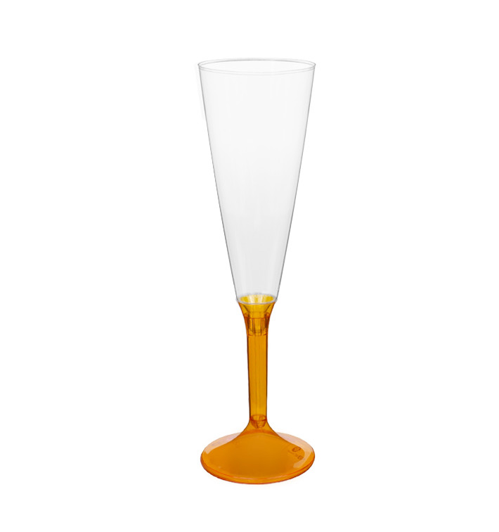 Calice Plastica Flute Gambo Arancione Transp. 160ml 2P (200 Pezzi) Calice Plastica Flute Gambo Arancione Transp. 160ml 2P (200 Pezzi)