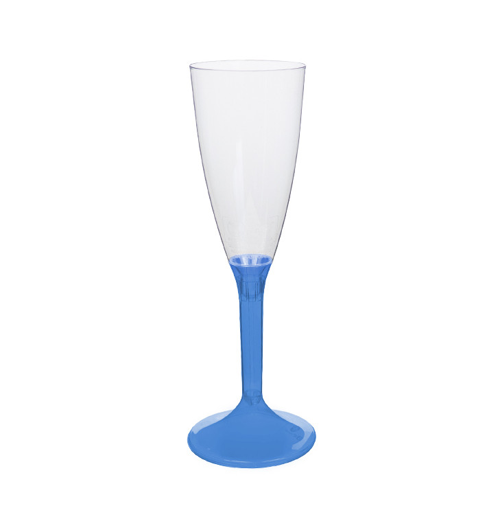 Calice Plastica Flute Gambo Blu Transp. 120ml 2P (200 Pezzi) Calice Plastica Flute Gambo Blu Transp. 120ml 2P (200 Pezzi)