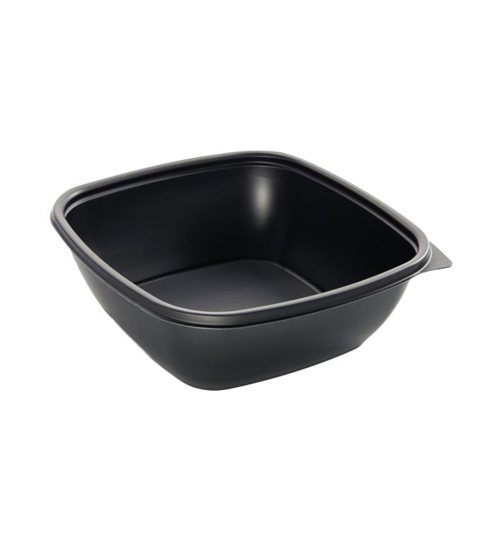 Contenitori di Plastico PP Nero 750ml 16,5x16,5x6cm (50 Pezzi) Contenitori di Plastico PP Nero 750ml 16,5x16,5x6cm (50 Pezzi)