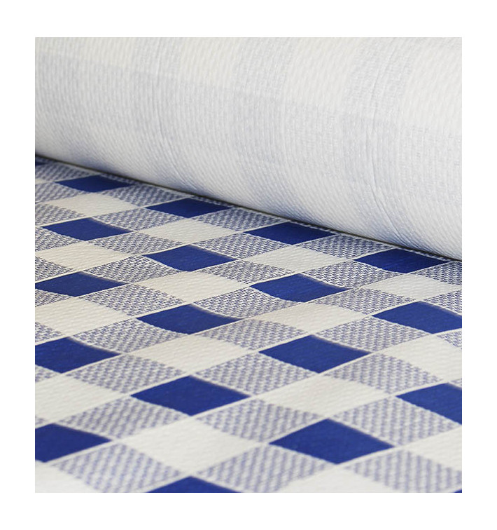 Tovaglia di Carta Rotolo Quadro Blu 1x100m. 40g (1 Unità) Tovaglia di Carta Rotolo Quadro Blu 1x100m. 40g (1 Unità)