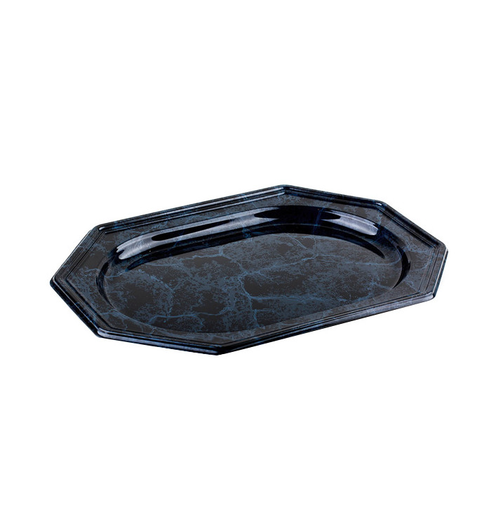 Vassoio di Plastica Ottagonale Marmo 36x24 cm (5 Pezzi) Vassoio di Plastica Ottagonale Marmo 36x24 cm (5 Pezzi)