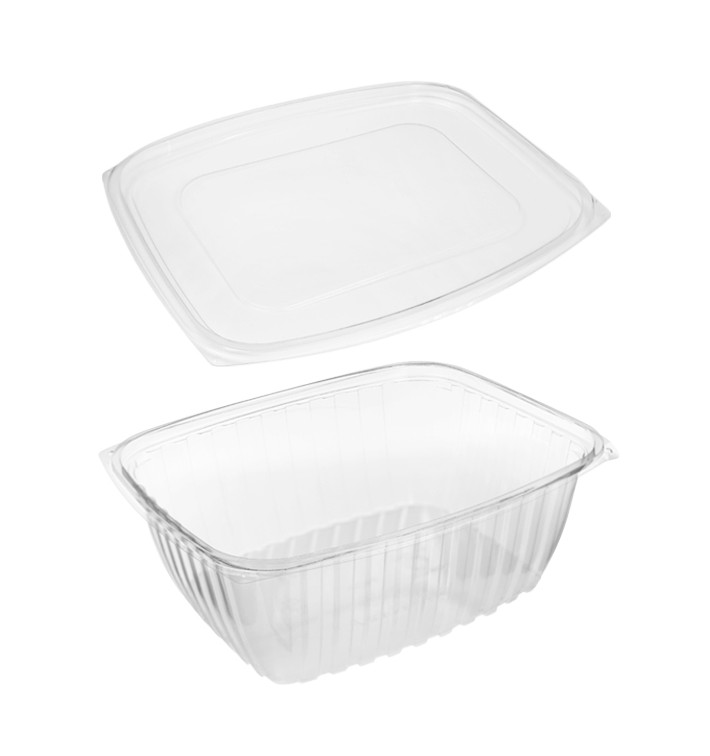 Contenitore Compostabile PLA con Coperchio 1890ml (50 Pezzi) Contenitore Compostabile PLA con Coperchio 1890ml (50 Pezzi)