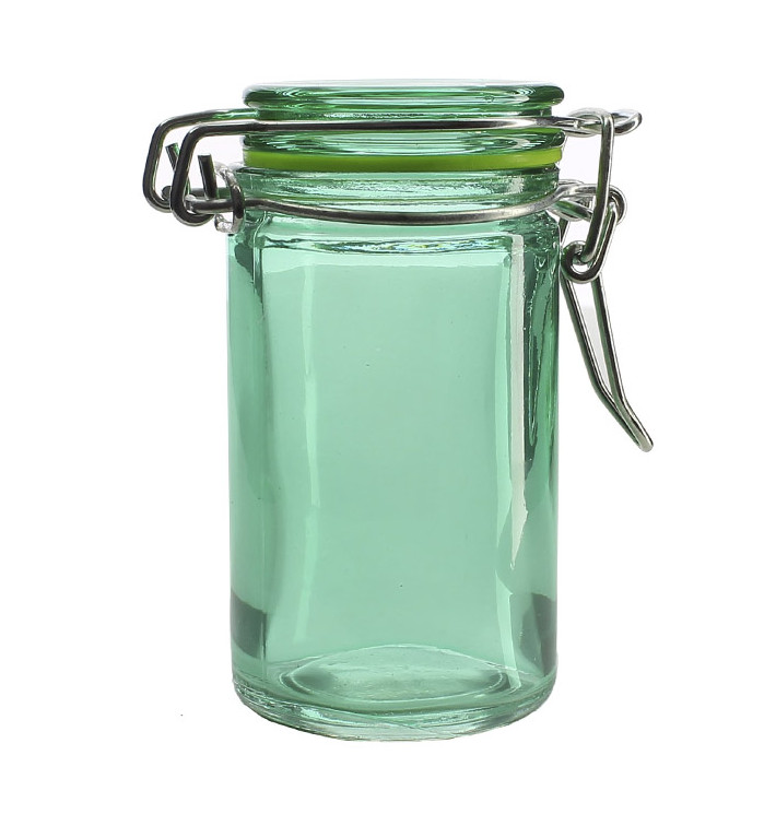 Barattolo di Vidrio Verde 70ml Ø4,5x8cm (8 Pezzi) Barattolo di Vidrio Verde 70ml Ø4,5x8cm (8 Pezzi)