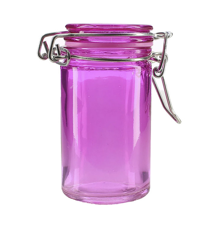 Barattolo di Vidrio Lillas 70ml Ø4,5x8cm (32 Pezzi) Barattolo di Vidrio Lillas 70ml Ø4,5x8cm (32 Pezzi)