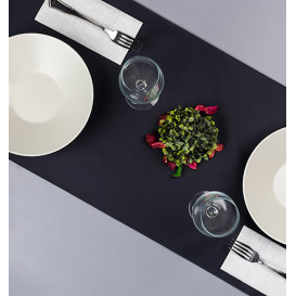 Tovaglia Runner Airlaid Nero 0,4x48m Pretagliati a 30cm (1 Pezzo)