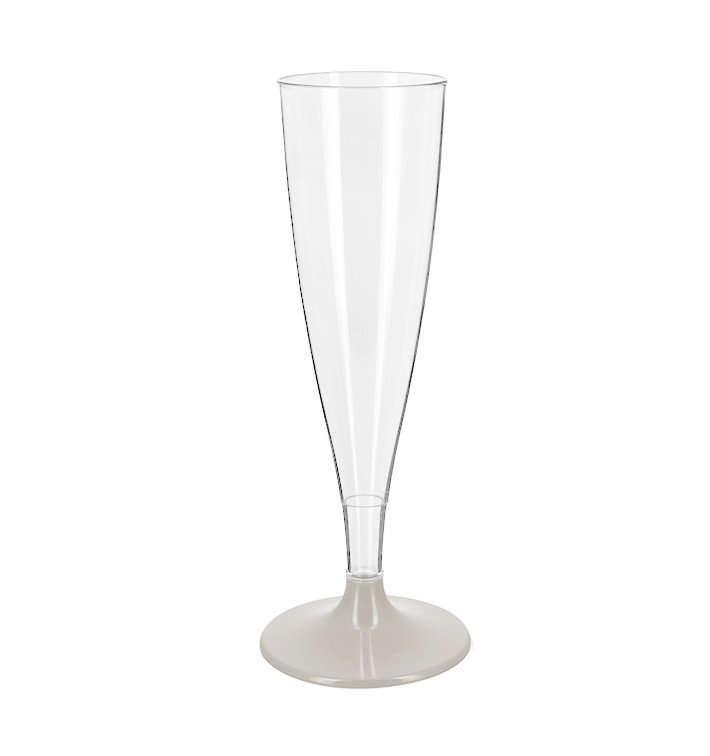 Flute Plastica PS Riutilizzabile Gambo Grigio 140ml 2P (6 Pezzi) Flute Plastica PS Riutilizzabile Gambo Grigio 140ml 2P (6 Pezzi)