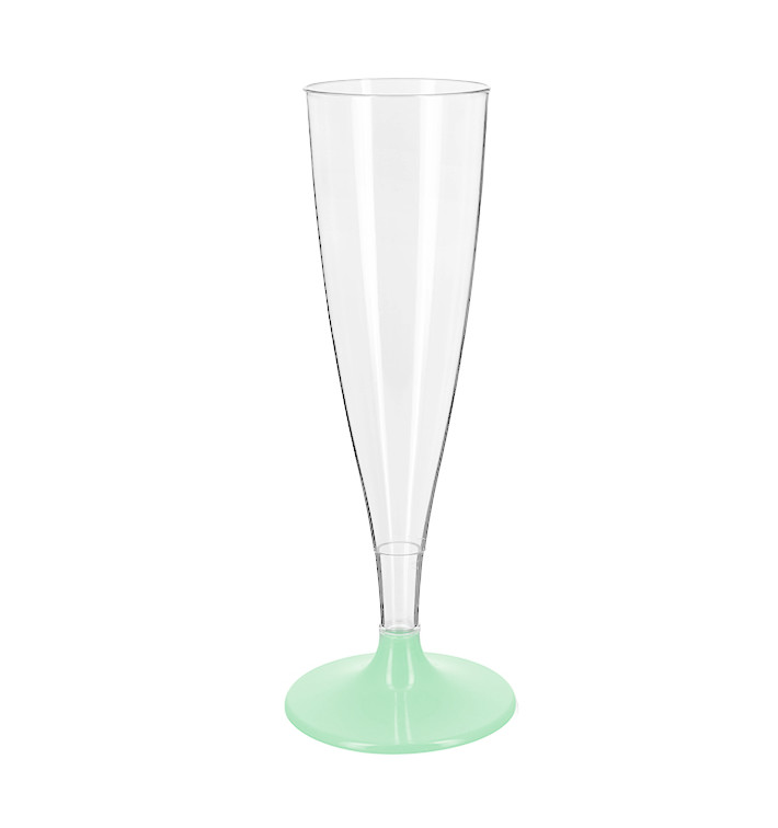 Flute Plastica PS Riutilizzabile Gambo Verde 140ml 2P (6 Pezzi) Flute Plastica PS Riutilizzabile Gambo Verde 140ml 2P (6 Pezzi)