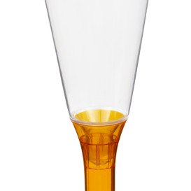 Calice Plastica Flute Gambo Arancione Transp. 160ml 2P (20 Pezzi)