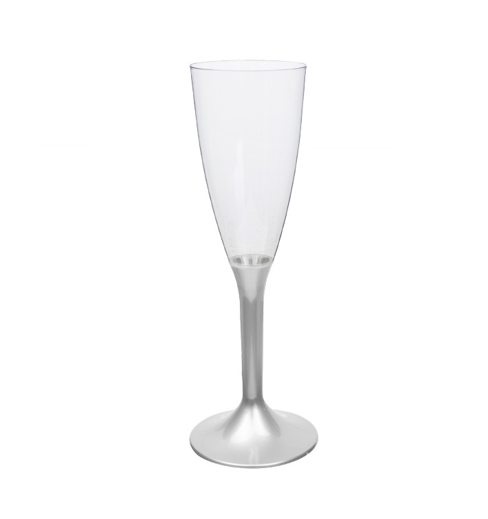 Calice Plastica Flute Gambo Grigio 120ml 2P (20 Pezzi) Calice Plastica Flute Gambo Grigio 120ml 2P (20 Pezzi)