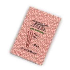 Cannucce Carta Dritta Rosso Bianco Ø6mm 20cm (100 Pezzi)