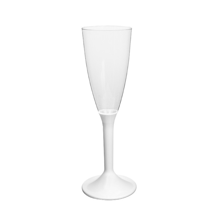 Calice Plastica Flute Gambo Bianco 120ml 2P (20 Pezzi) Calice Plastica Flute Gambo Bianco 120ml 2P (20 Pezzi)