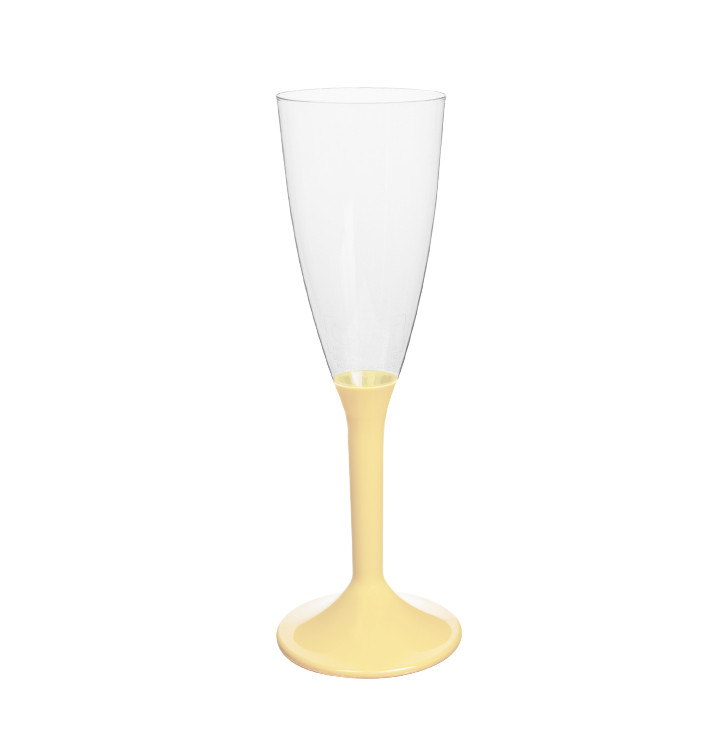 Calice Plastica Flute Gambo Crema 120ml 2P (200 Pezzi) Calice Plastica Flute Gambo Crema 120ml 2P (200 Pezzi)