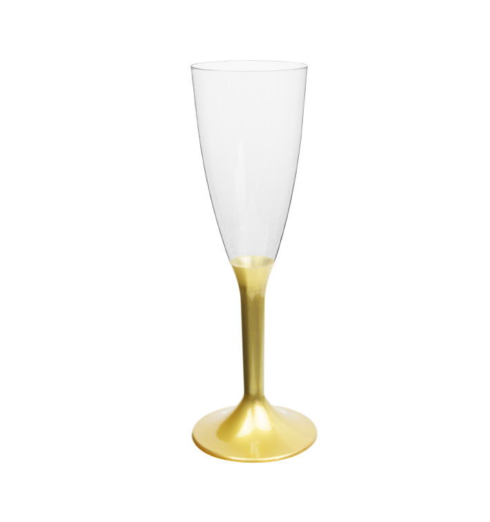 Calice Plastica Flute Gambo Oro 120ml 2P (200 Pezzi) Calice Plastica Flute Gambo Oro 120ml 2P (200 Pezzi)