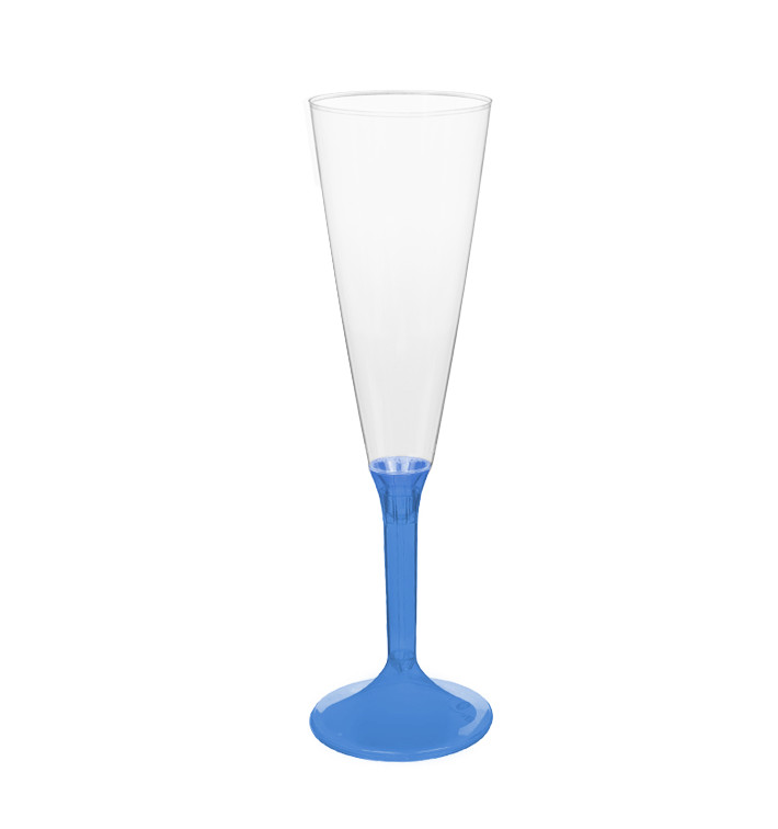 Calice Plastica Flute Gambo Blu Transp. 160ml 2P (200 Pezzi) Calice Plastica Flute Gambo Blu Transp. 160ml 2P (200 Pezzi)