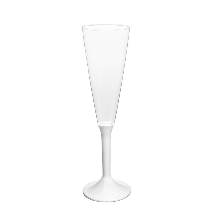 Calice Plastica Flute Gambo Bianco 160ml 2P (200 Pezzi) Calice Plastica Flute Gambo Bianco 160ml 2P (200 Pezzi)