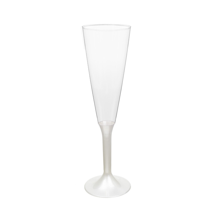 Calice Plastica Flute Gambo Bianco Perlato 160ml 2P (20 Pezzi) Calice Plastica Flute Gambo Bianco Perlato 160ml 2P (20 Pezzi)