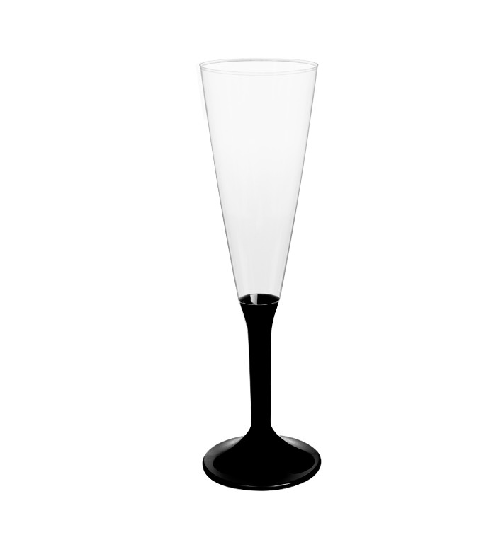 Calice Plastica Flute Gambo Nero 160ml 2P (20 Pezzi) Calice Plastica Flute Gambo Nero 160ml 2P (20 Pezzi)