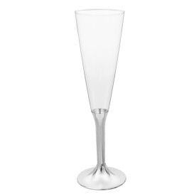 Calice Plastica Flute Gambo Nikel Cromato 160ml 2P (20 Pezzi)