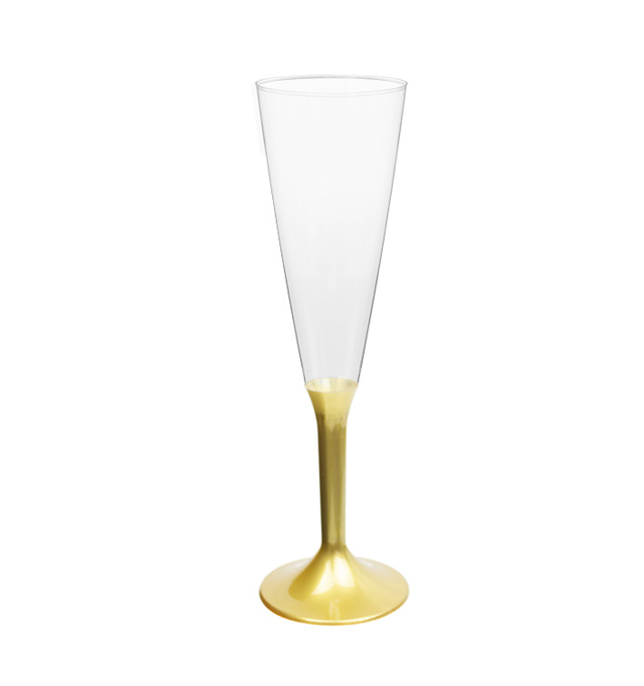 Calice Plastica Flute Gambo Oro 160ml 2P (200 Pezzi) Calice Plastica Flute Gambo Oro 160ml 2P (200 Pezzi)