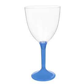 Calice Plastica Vino Gambo Blu Transp. 300ml 2P (200 Pezzi)