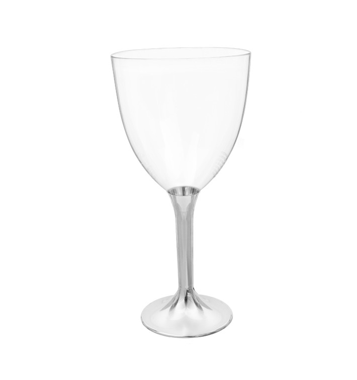 Calice Plastica Vino Gambo Nikel Cromo 300ml 2P (200 Pezzi) Calice Plastica Vino Gambo Nikel Cromo 300ml 2P (200 Pezzi)