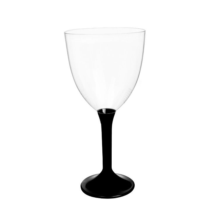 Calice Plastica Vino Gambo Nero 300ml 2P (200 Pezzi) Calice Plastica Vino Gambo Nero 300ml 2P (200 Pezzi)
