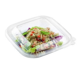 Coperchino Piatto di Plastica Ciotola PET 175x175mm (50 Pezzi)