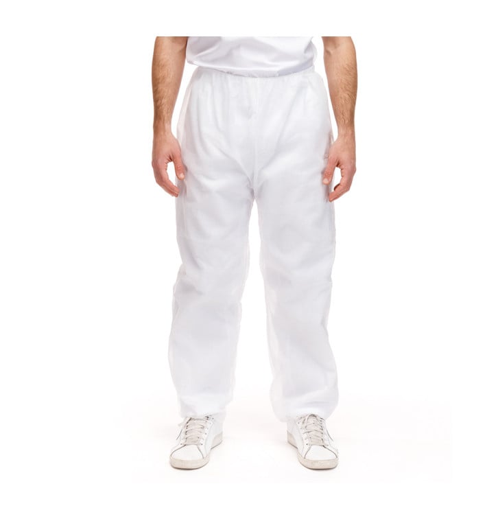 Pantalone Industriale in TNT di PP Bianco 30gr. (50 Pezzi) Pantalone Industriale in TNT di PP Bianco 30gr. (50 Pezzi)