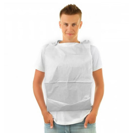 Bavaglino Adulto con Tasca Bianco 36x65cm (500 Pezzi)