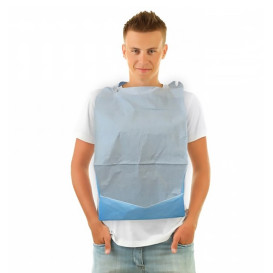 Bavaglino Adulto con Tasca Blu 36x65cm (500 Pezzi)