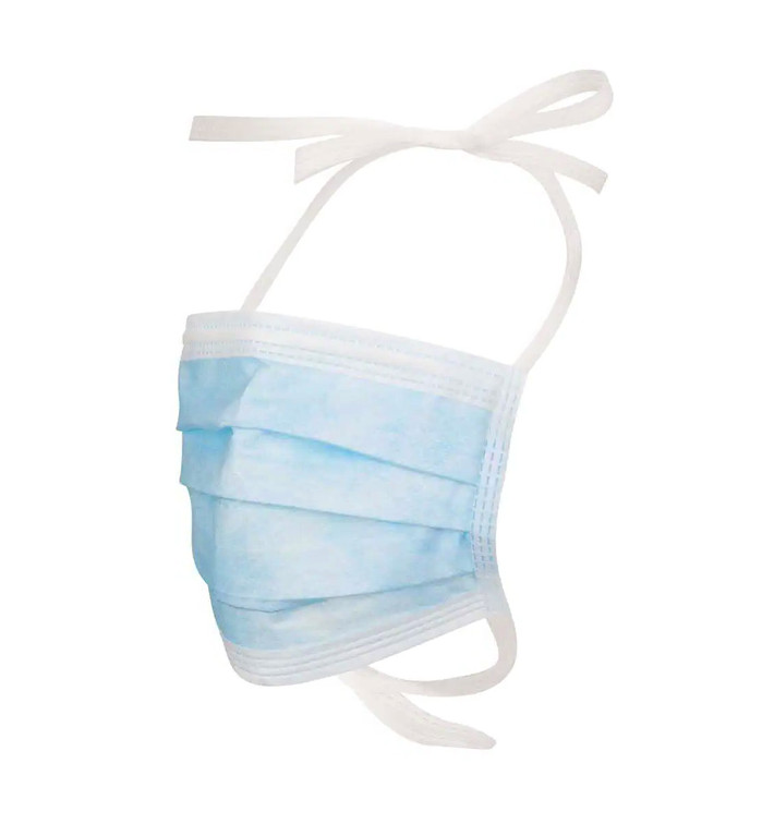 Mascherina a Tre Strati con Lacci di Propilene Blu (2.000 pezzi) Mascherina a Tre Strati con Lacci di Propilene Blu (2.000 pezzi)