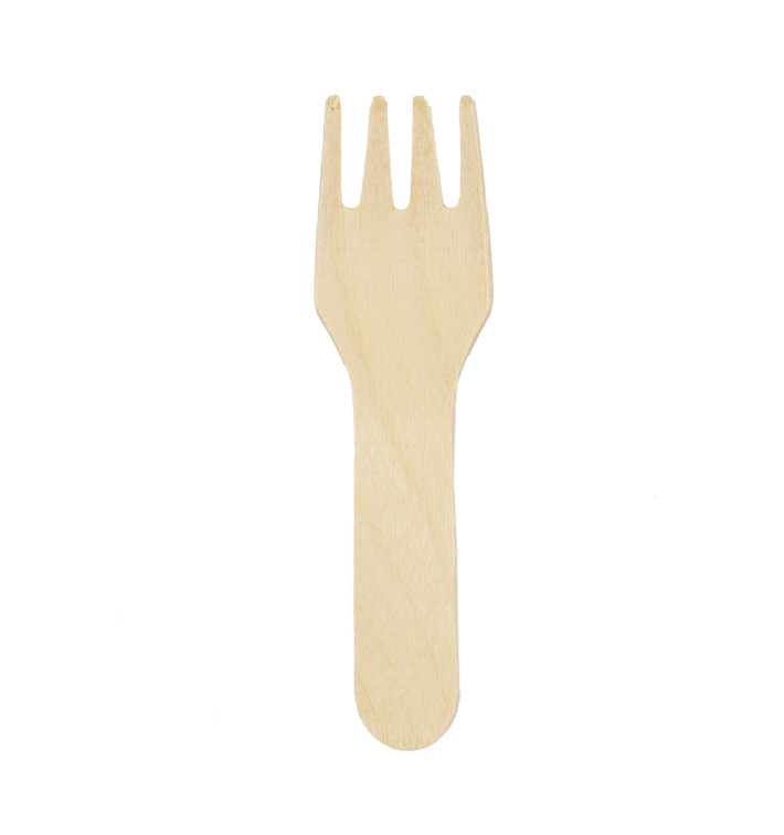 Mini Forchetta di Legno 7,5cm (100 Pezzi) Mini Forchetta di Legno 7,5cm (100 Pezzi)