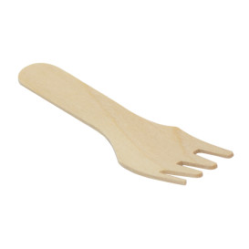 Mini Forchetta di Legno 7,5cm (100 Pezzi)