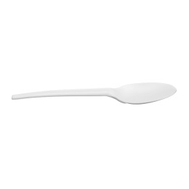Cucchiaio Biodegradabile CPLA Bianco 16,5cm (25 Pezzi)