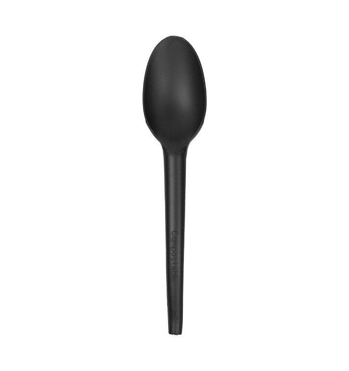 Cucchiaio Biodegradabile CPLA Nero 16,5cm (1.000 Pezzi) Cucchiaio Biodegradabile CPLA Nero 16,5cm (1.000 Pezzi)