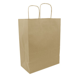 Buste Shopper in Carta Marrone 100g/m² 25+13x33cm (25 Pezzi)