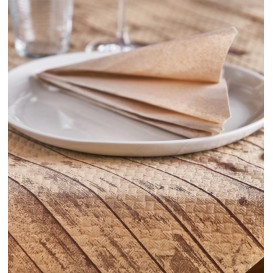 Tovaglia di Carta Taglio 1,2x1,2m "Legno Kraft" 40g (300 Pezzi)