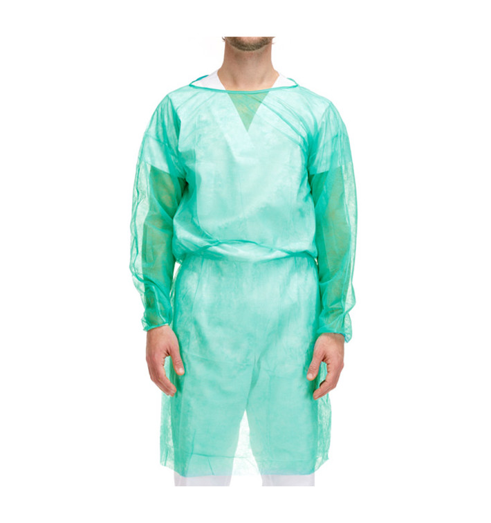 Camice di Protezione TNT PP Chiusura Con Lacci Verde XL 20gr (100 Pezzi) Camice di Protezione TNT PP Chiusura Con Lacci Verde XL 20gr (100 Pezzi)