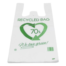 Sacchetto di Plastica Canottiera 70% Riciclato 30x40cm 50µm (1.500 Pezzi)