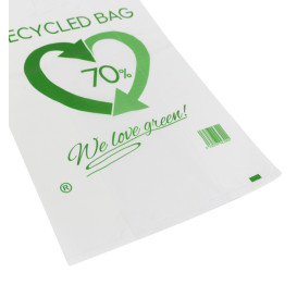 Sacchetto di Plastica Canottiera 70% Riciclato 30x40cm 50µm (1.500 Pezzi)