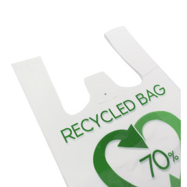 Sacchetto di Plastica Canottiera 70% Riciclato 30x40cm 50µm (1.500 Pezzi)