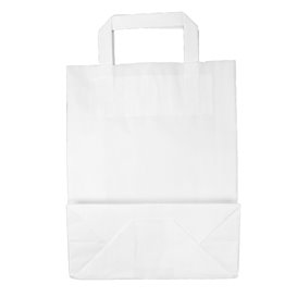 Buste Shopper in Carta Bianca 100g/m² 22+11x27cm (250 Pezzi)