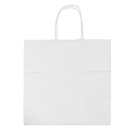 Buste Shopper in Carta Bianca 80g/m² 30+18x29cm (25 Pezzi)