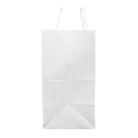 Bolsa Papel Kraft Blanca con Asas 90g/m² 32+16x31cm (50 Uds)