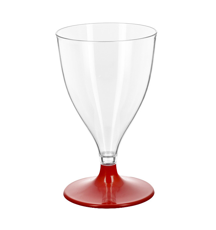 Tazza di PS riutilizzabile acqua/vino Rosso piede 200ml 2P (6 Pezzi) Tazza di PS riutilizzabile acqua/vino Rosso piede 200ml 2P (6 Pezzi)