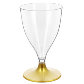 Tazza di PS riutilizzabile acqua/vino Oro piede 200ml 2P (48 Pezzi)