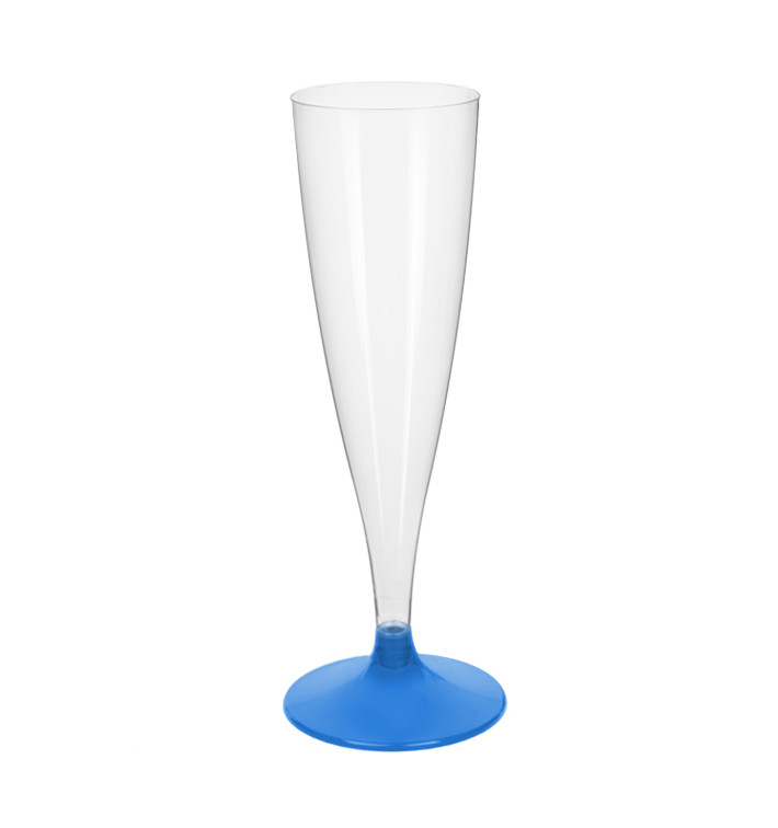 Flute Plastica Gambo Blu Transp. 140ml 2P (400 Pezzi) Flute Plastica Gambo Blu Transp. 140ml 2P (400 Pezzi)