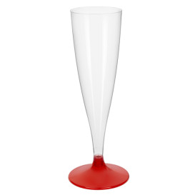 Flute Plastica Gambo Red Transp. 140ml 2P (400 Pezzi)