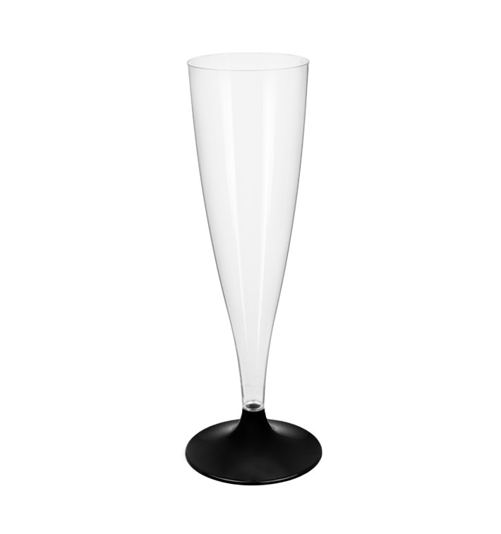 Flute Plastica Gambo Nero 140ml 2P (20 Pezzi) Flute Plastica Gambo Nero 140ml 2P (20 Pezzi)